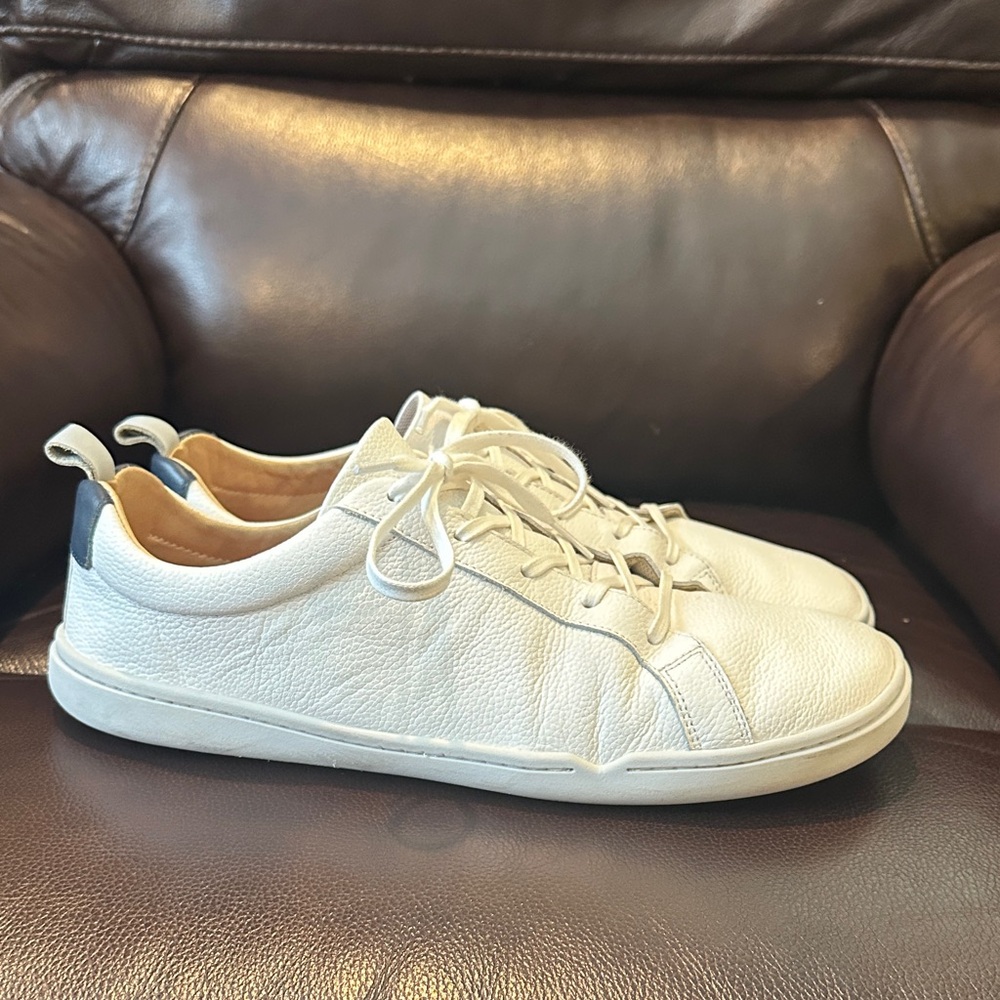 Origo barefoot Men's White Leather Lace-Up Sneakers